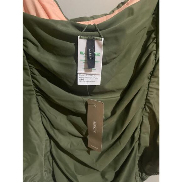 J. Crew Olive Green Ruched One Piece Swimsuit Plus Size 24 - Picture 2 of 7